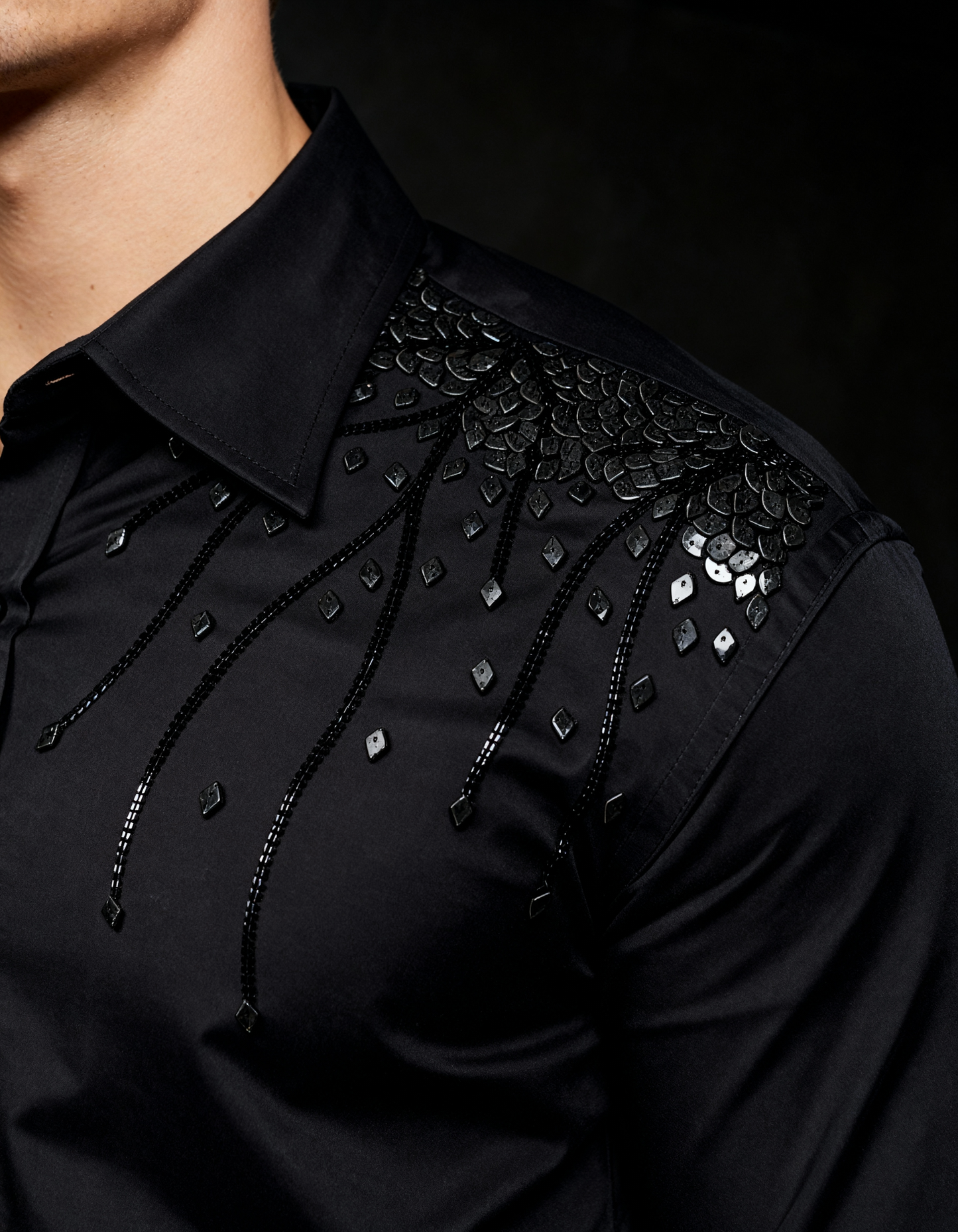 Black Inferno – Hand Embellished Shirt