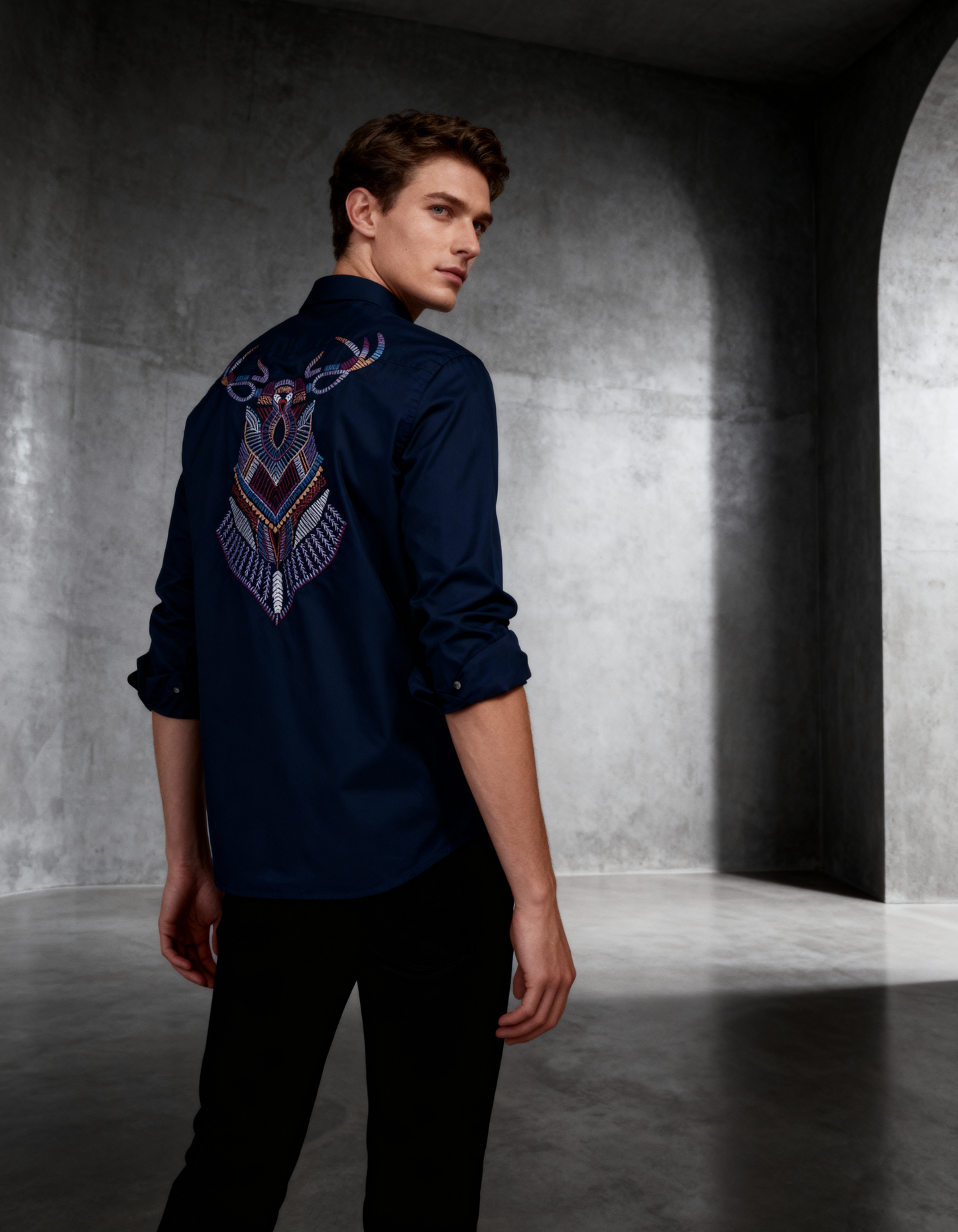 Divine Motion – Handcrafted Embroidery Shirt