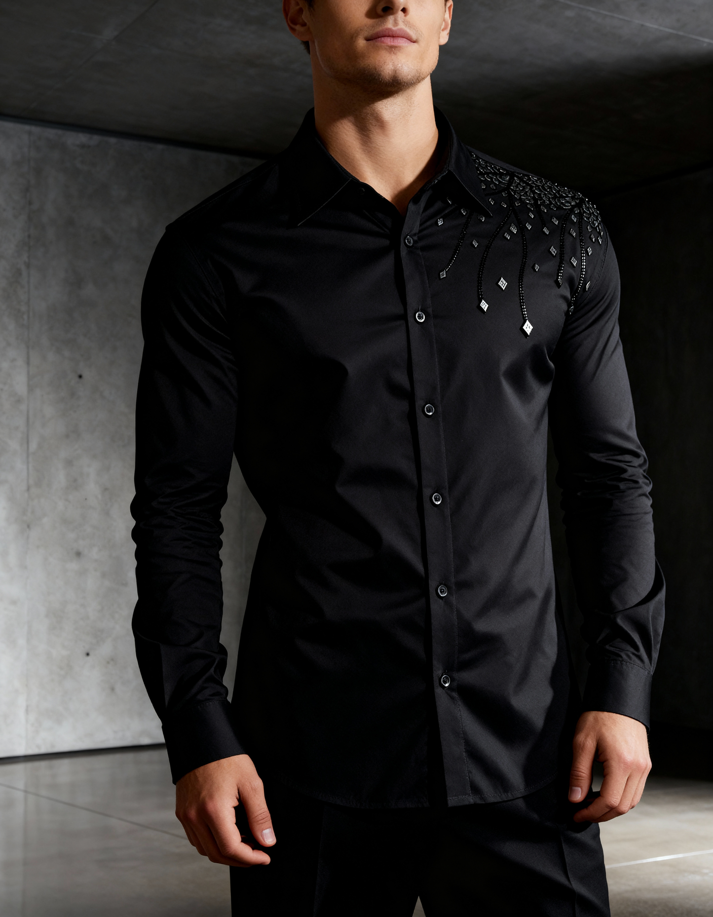 Black Inferno – Hand Embellished Shirt