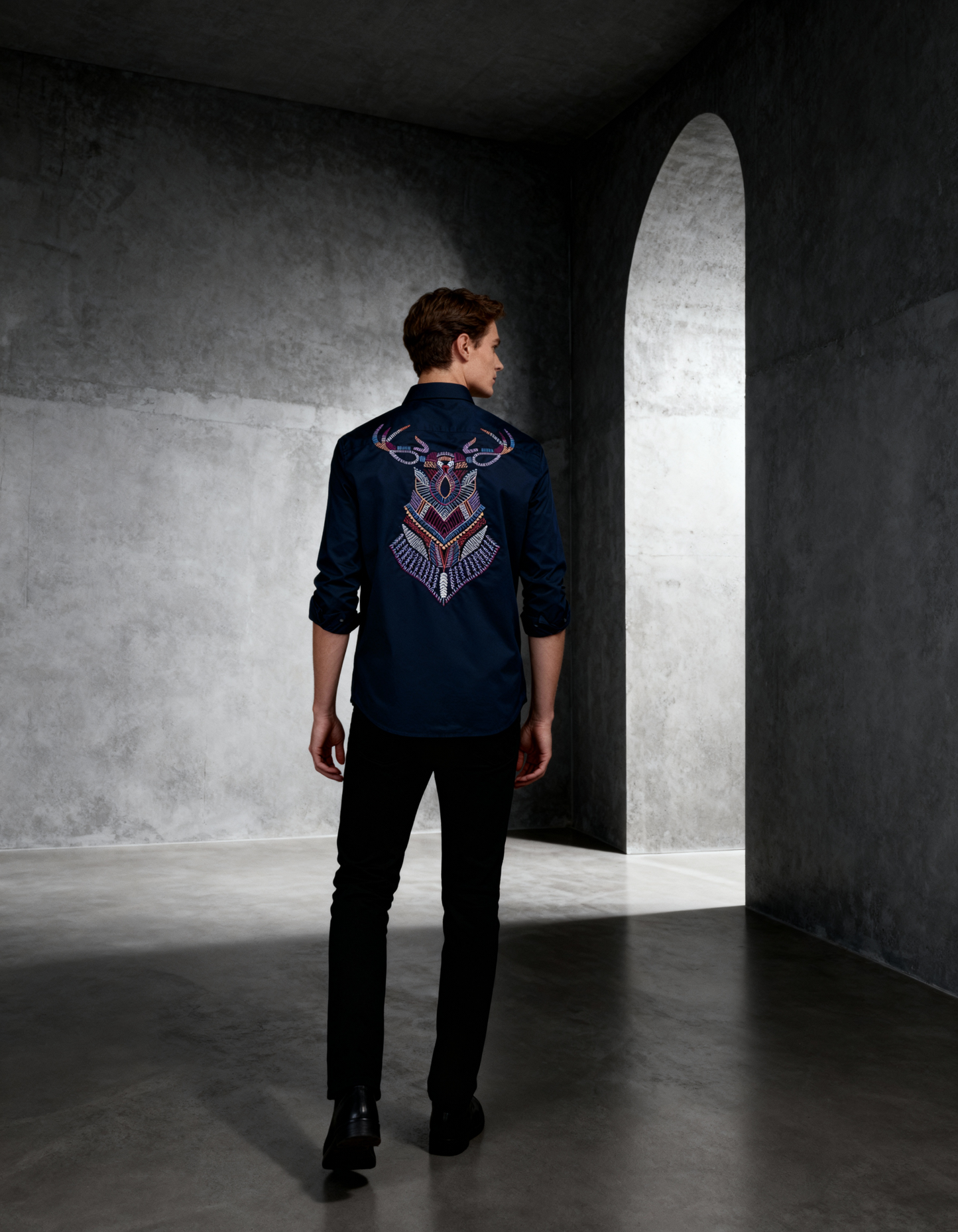 Divine Motion – Handcrafted Embroidery Shirt