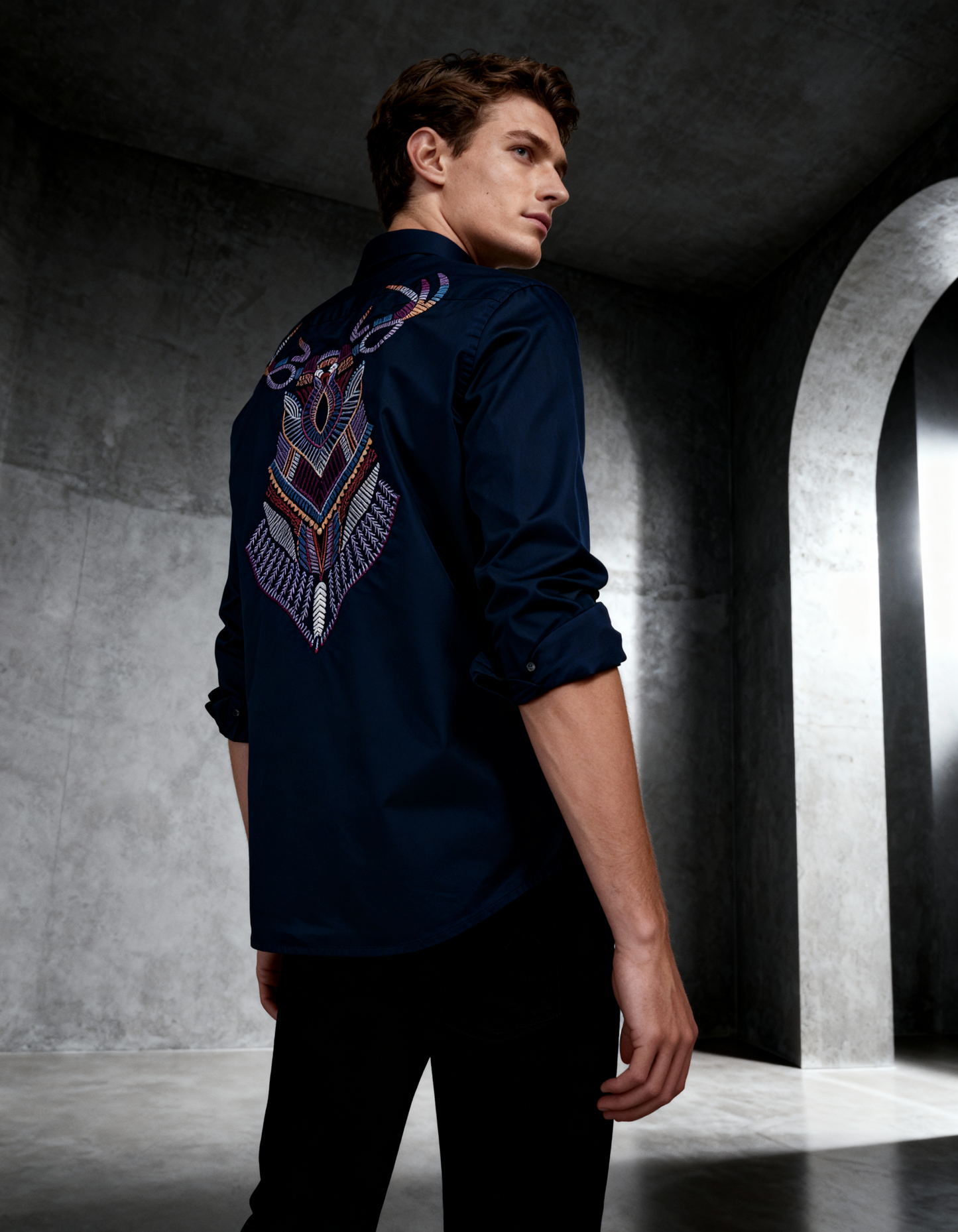 Divine Motion – Handcrafted Embroidery Shirt