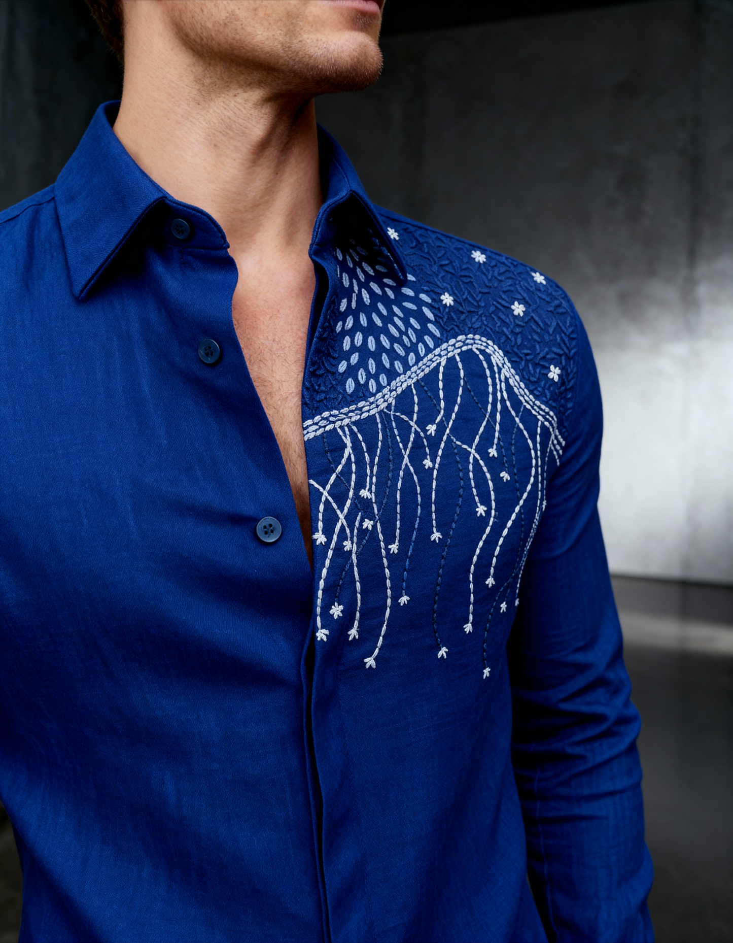 Circuitry — Handcrafted Embroidered Tech-Art Shirt