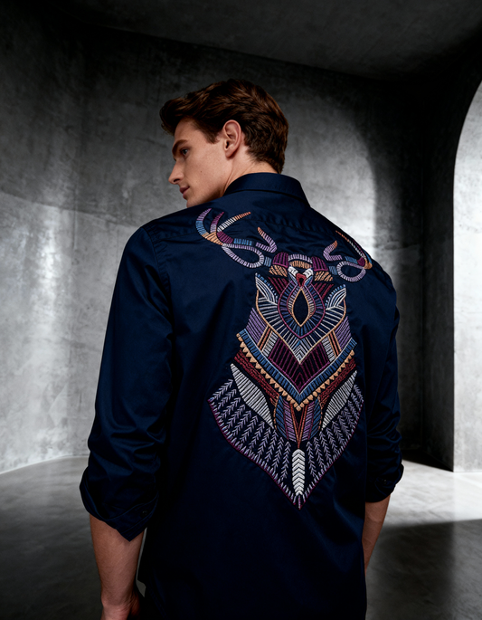 Divine Motion – Handcrafted Embroidery Shirt