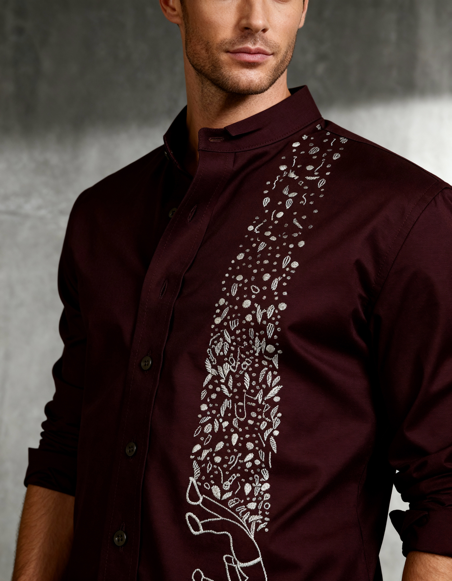 Ethereal Flow – Handcrafted Embroidered Shirt
