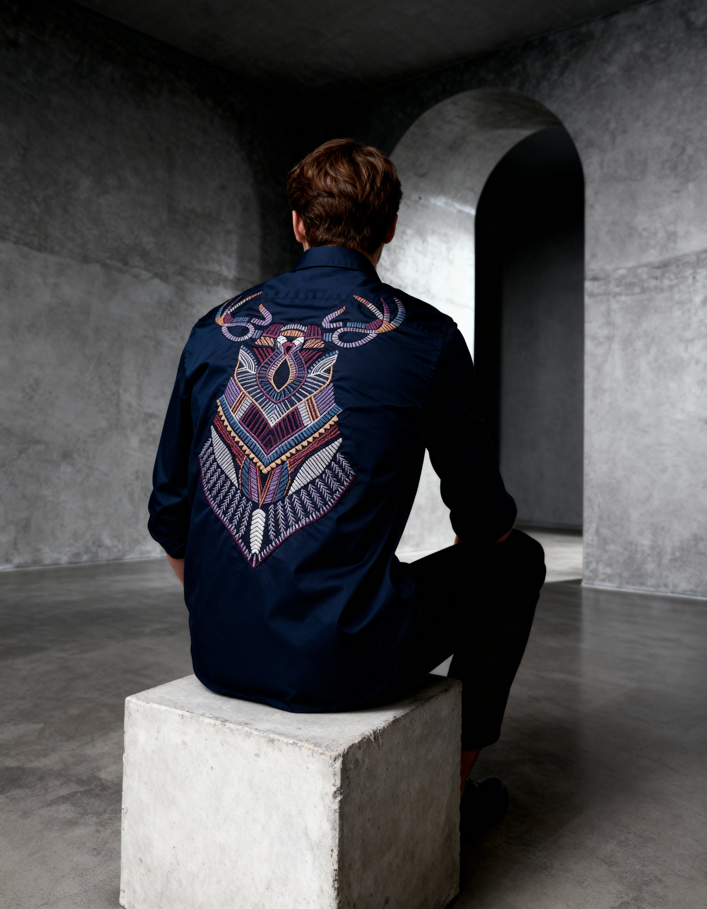 Divine Motion – Handcrafted Embroidery Shirt