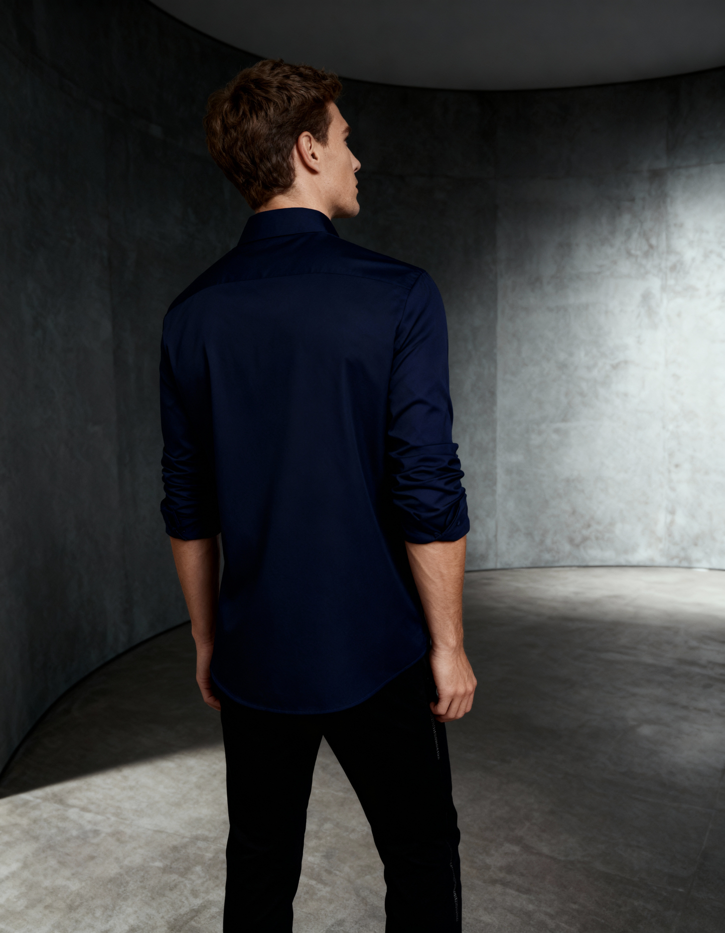 Nocturne Circuit — Handcrafted Embroidered Tech-Art Shirt