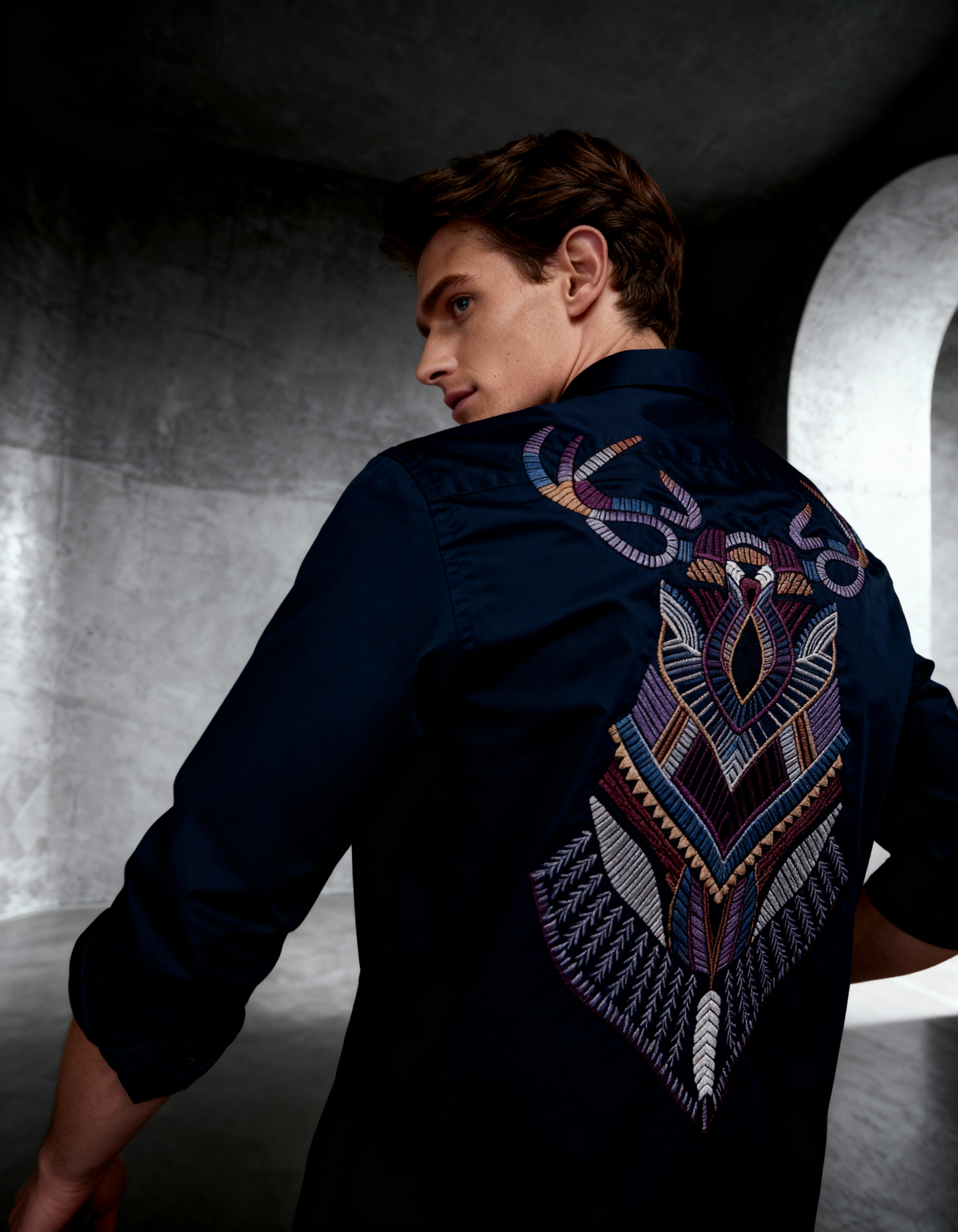 Divine Motion – Handcrafted Embroidery Shirt