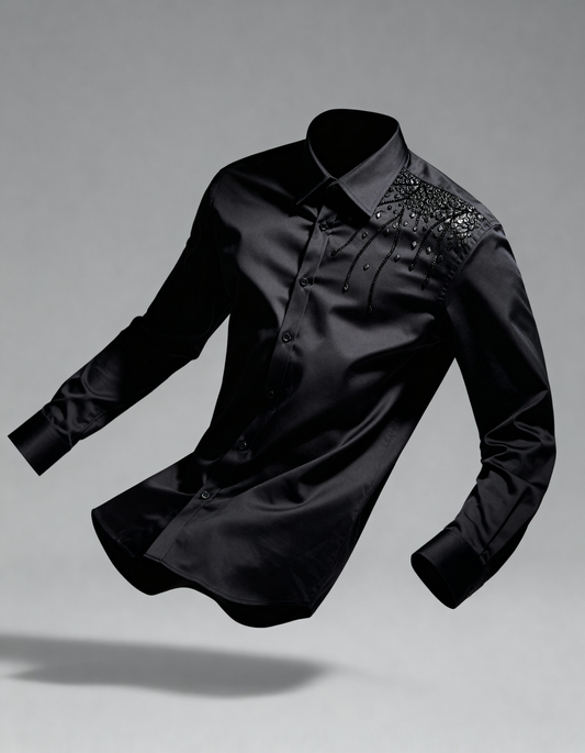 Black Inferno – Hand Embellished Shirt