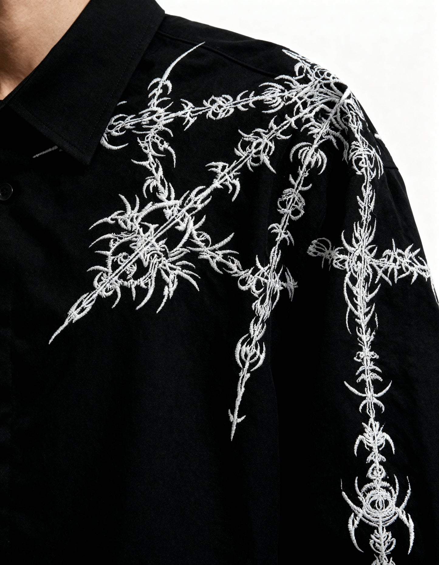Crusher Embroidered Shirt - Black
