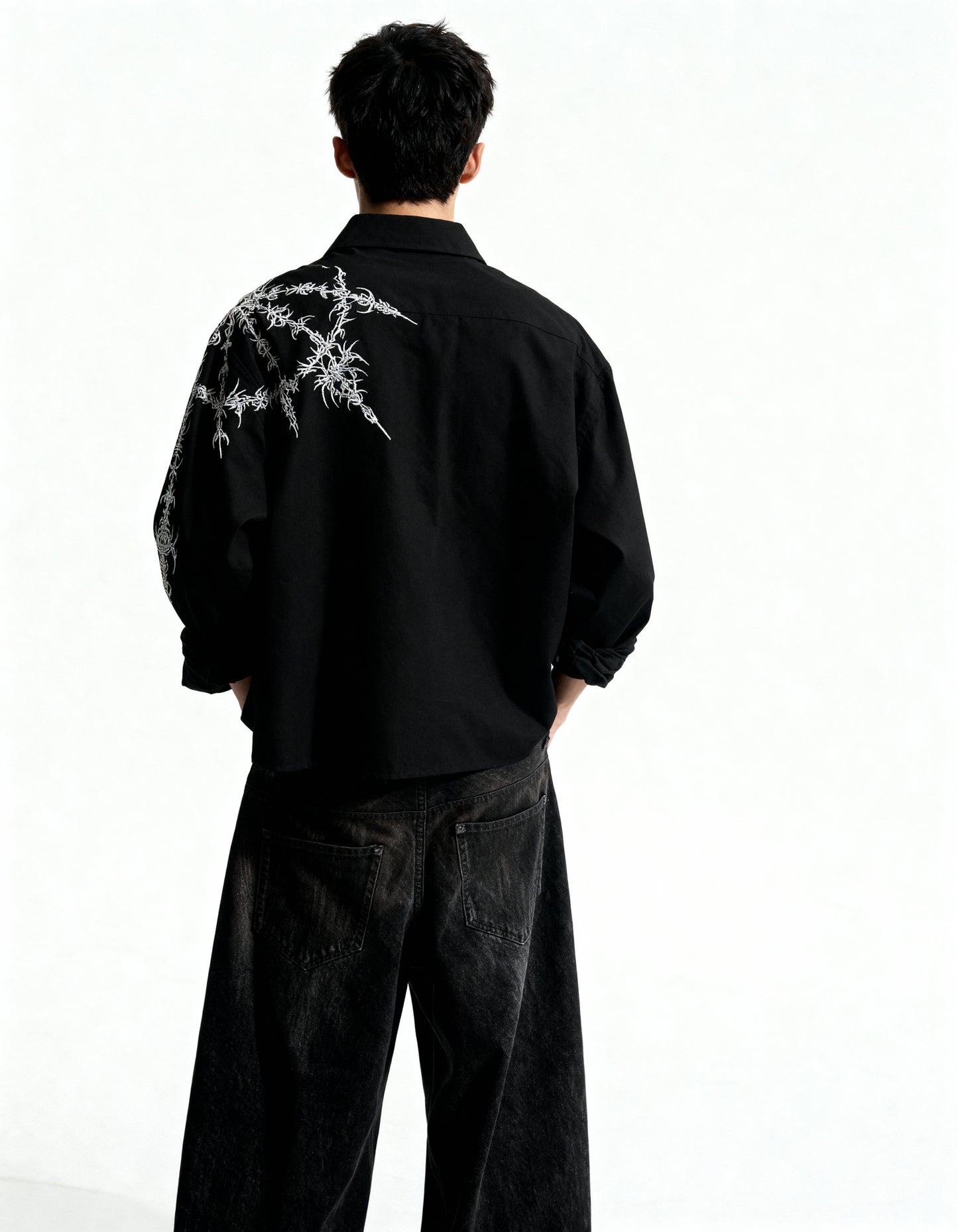 Crusher Embroidered Shirt - Black