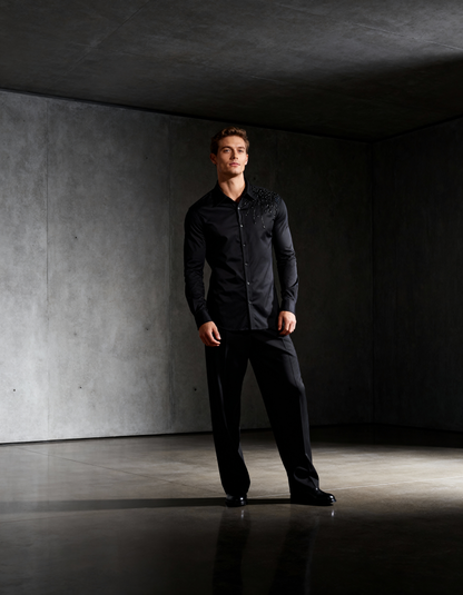 Black Inferno – Hand Embellished Shirt