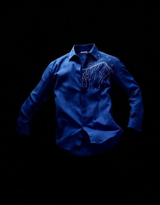 Circuitry — Handcrafted Embroidered Tech-Art Shirt