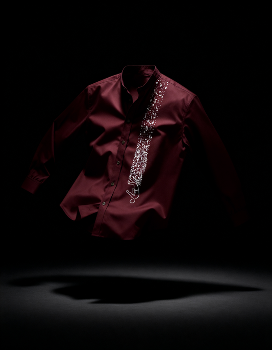 Ethereal Flow – Handcrafted Embroidered Shirt