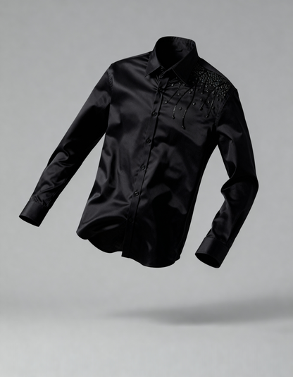 Black Inferno – Hand Embellished Shirt