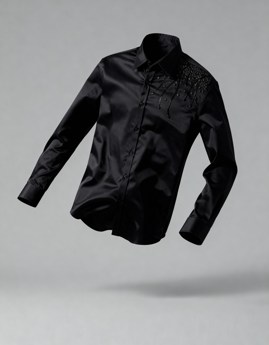 Black Inferno – Hand Embellished Shirt
