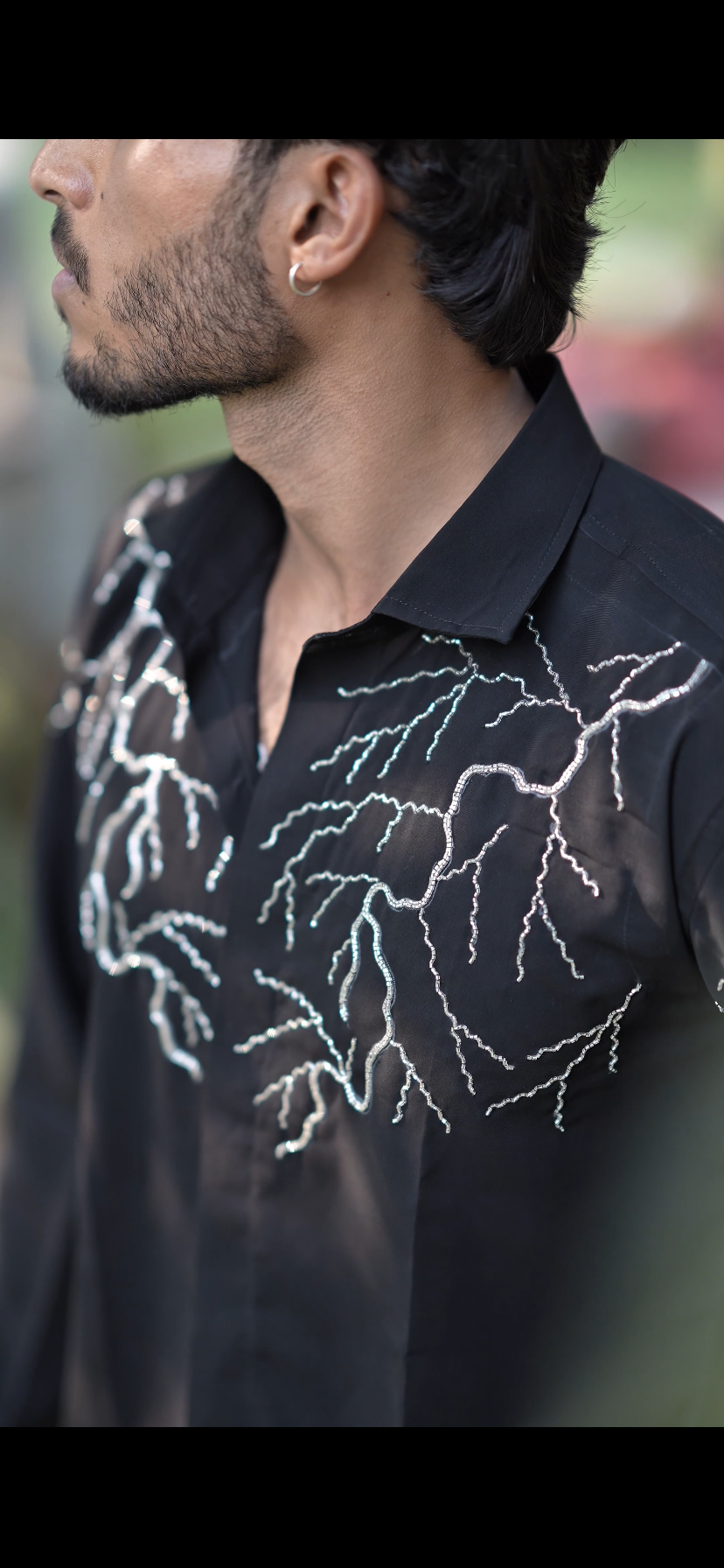 Stormline – Handcrafted Embroidered Shirt (Black)