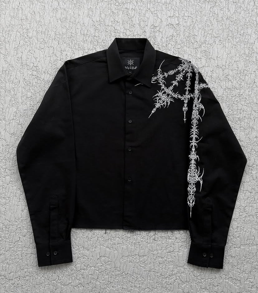 Crusher Embroidered Shirt - Black