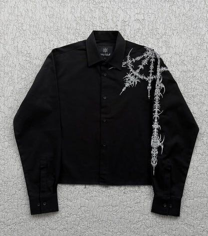 Crusher Embroidered Shirt - Black