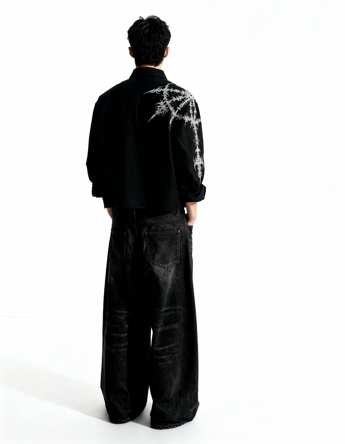Crusher Embroidered Shirt - Black