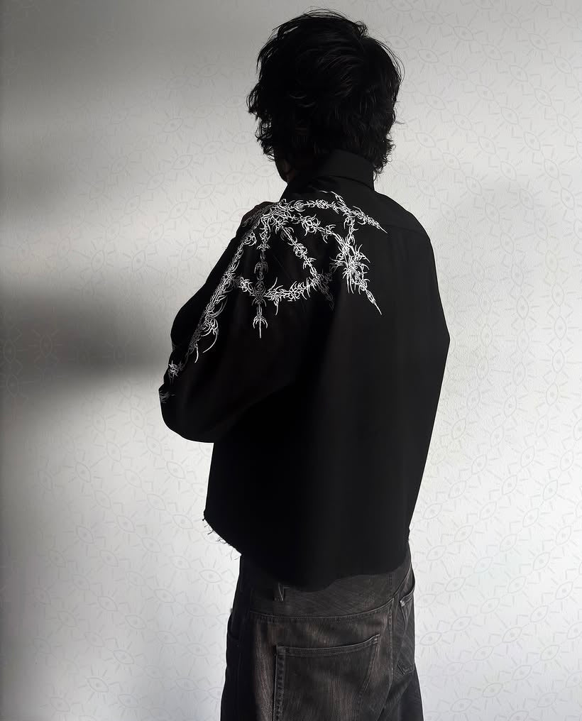 Crusher Embroidered Shirt - Black