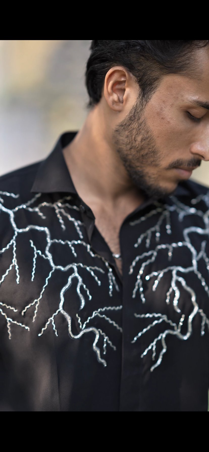 Stormline – Handcrafted Embroidered Shirt (Black)