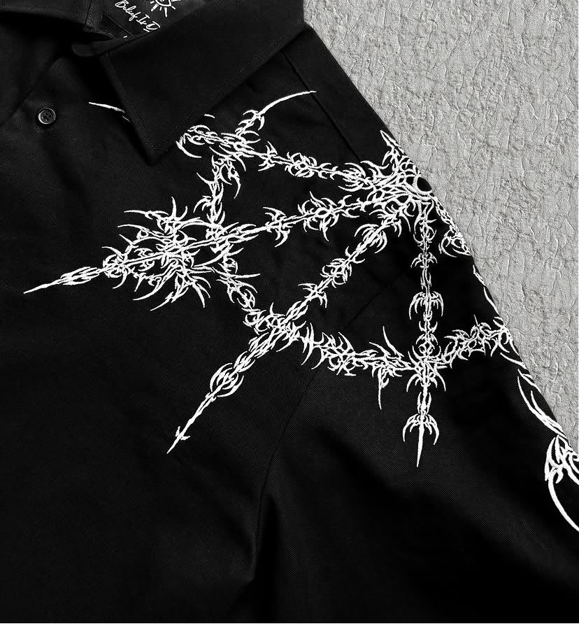 Crusher Embroidered Shirt - Black