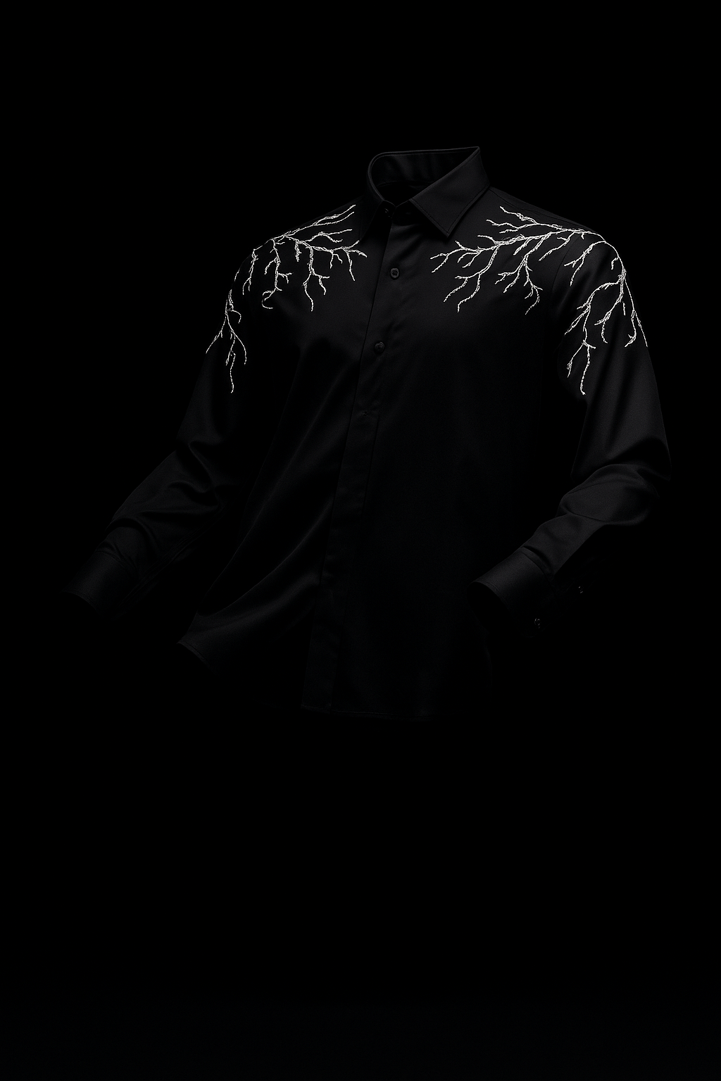 Stormline – Handcrafted Embroidered Shirt (Black)