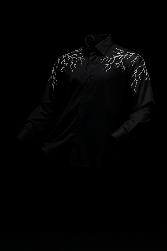 Stormline – Handcrafted Embroidered Shirt (Black)